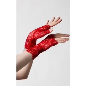 Killstar Embrace The Night Lace Gloves [Blood]